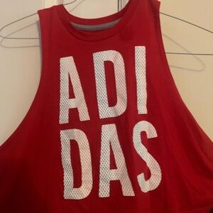 Adidas Red Sleeveless Tank Top